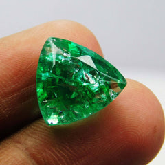 Green Colombian Emerald 8.85 Carat Trillion Shape Natural Green Emerald Certified Loose Gemstone gemsbuild 