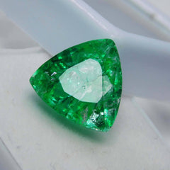 Green Colombian Emerald 8.85 Carat Trillion Shape Natural Green Emerald Certified Loose Gemstone gemsbuild 