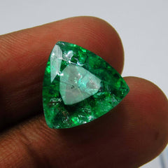 Green Colombian Emerald 8.85 Carat Trillion Shape Natural Green Emerald Certified Loose Gemstone gemsbuild 