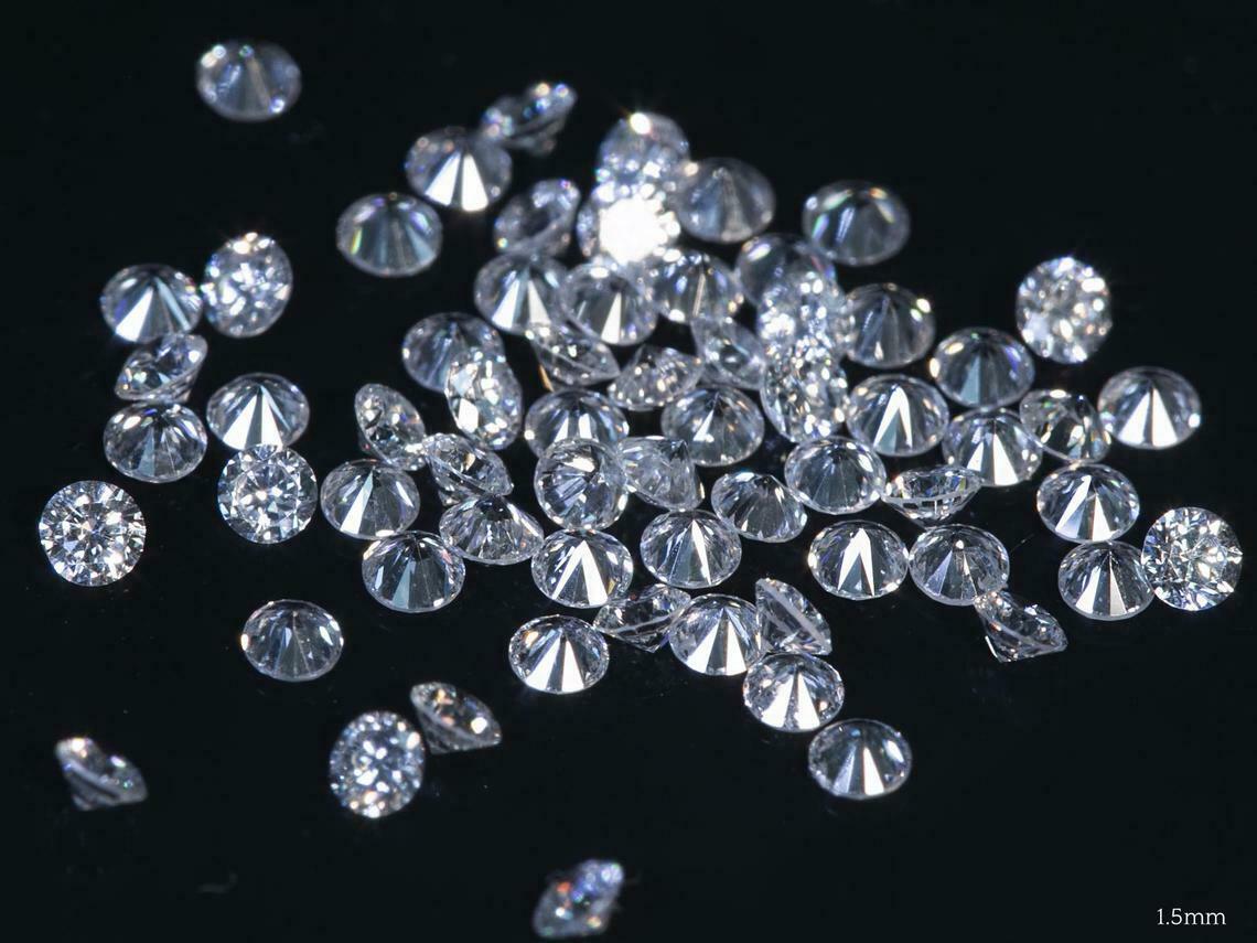 CERTIFIED 221 Pcs Synthetic Moissanite Diamonds Cut Round D CVD 1 MM LOT