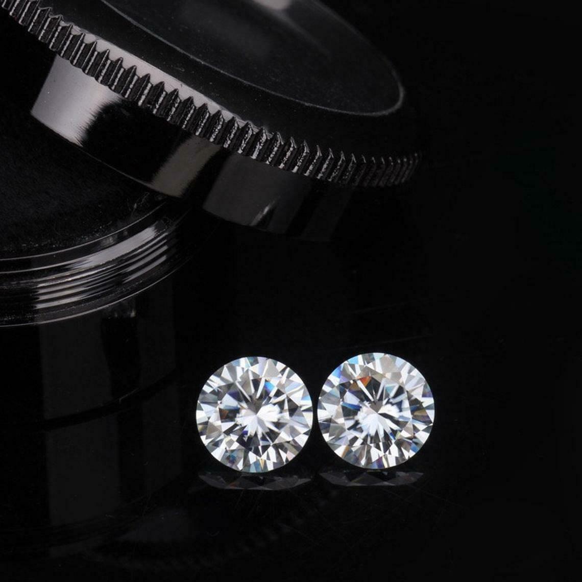 Loose Diamonds Synthetic Moissanite Round D Color CVD 1 MM Certified 2 Stones