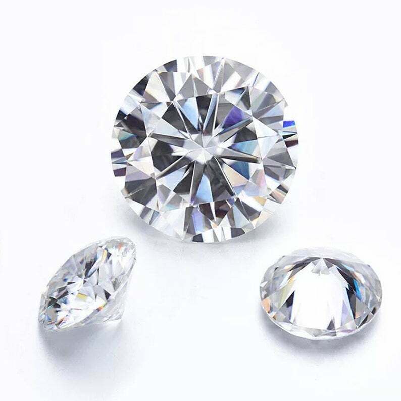 Loose Diamonds Synthetic Moissanite Round D Color CVD 1 MM Certified 2 Stones