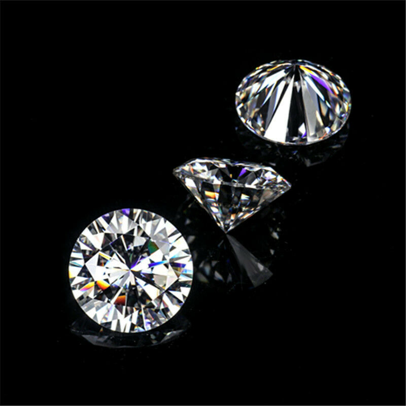 Diamond Cut Round D Color Synthetic Moissanite Loose CVD VVS1 2 mm Size pair's