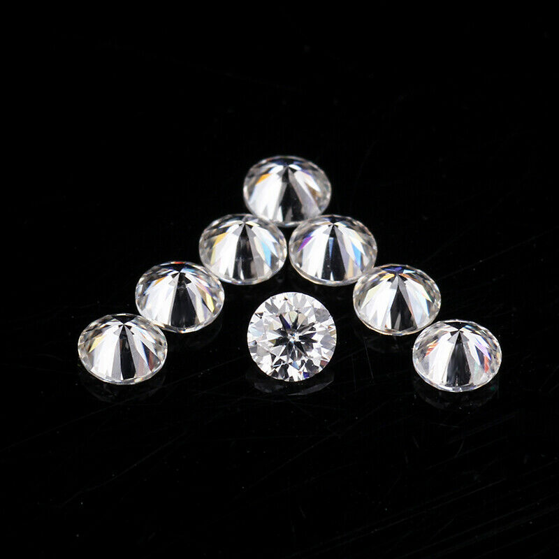 Diamond Cut Round D Color Synthetic Moissanite Loose CVD VVS1 2 mm Size pair's