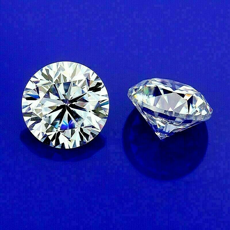 Round D Color CVD 2.00 mm Pair 's Synthetic Moissanite Loose Gemstone CERTIFIED