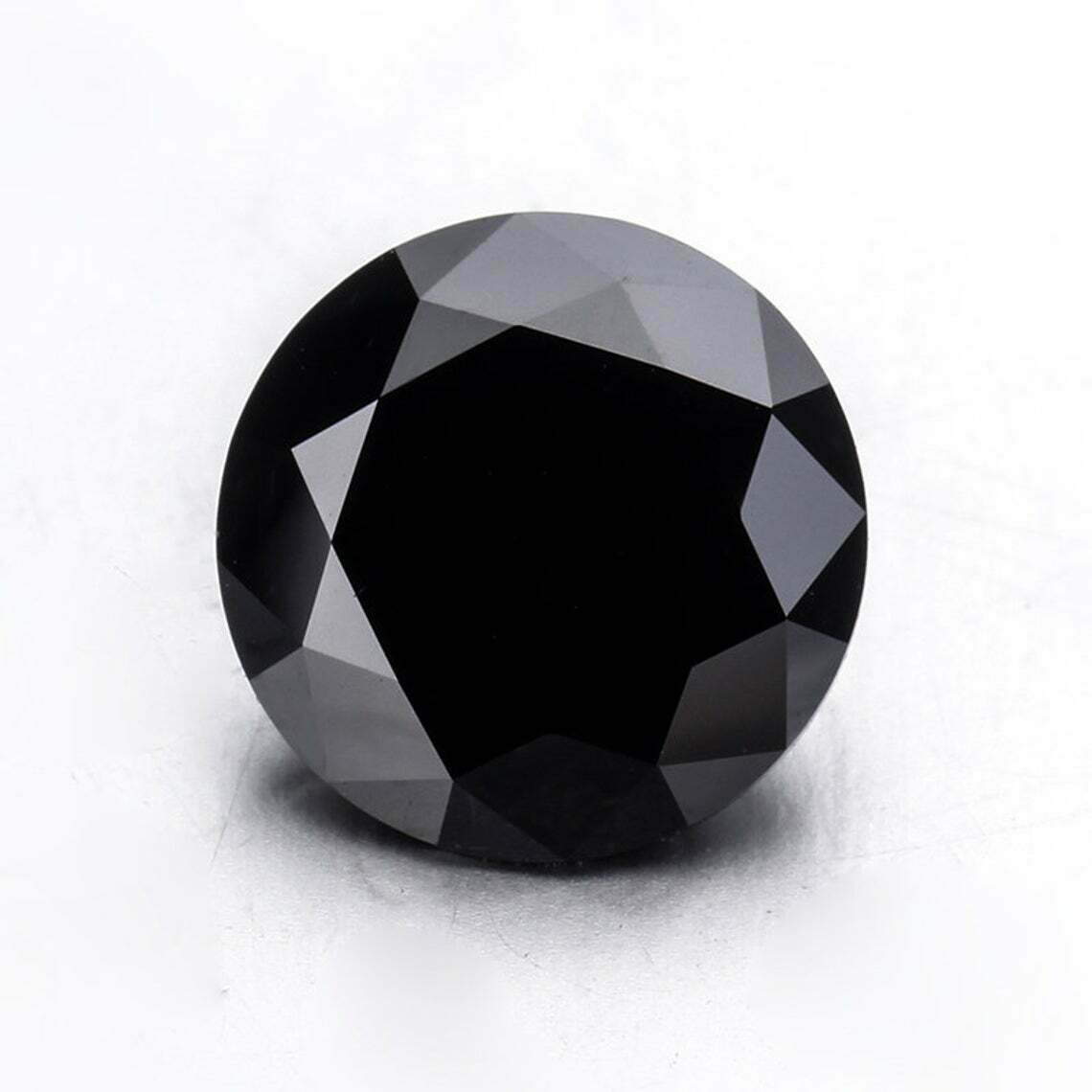 Loose Gemstones Synthetic Moissanite Glamorous Black Round 11.10 Carat 2 Stones