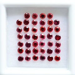 50 PCS CERTIFIED Loose Gemstone Natural Red Rare Ruby Lot 5 MM Round Cut