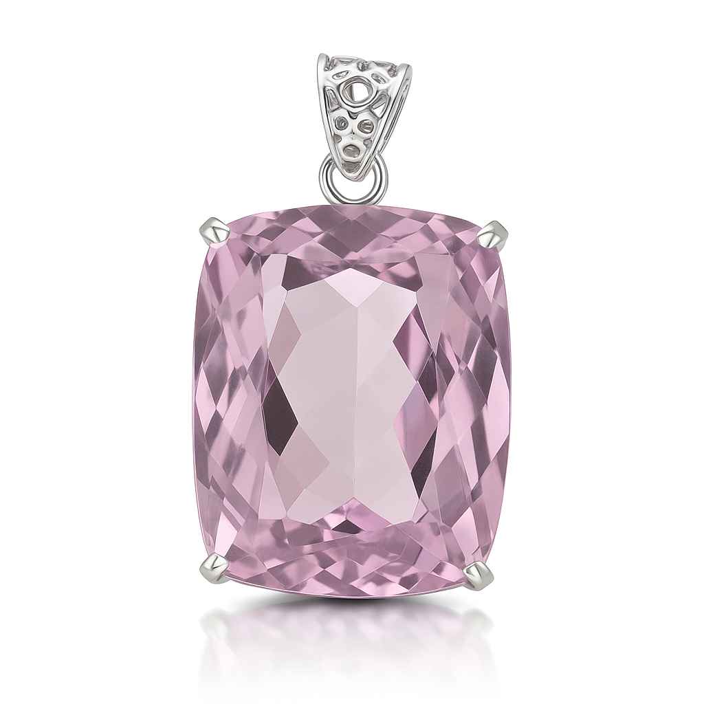 Natural Pendant Pink Topaz Emerald 925 Sterling Silver 98.40 Gems CERTIFIED