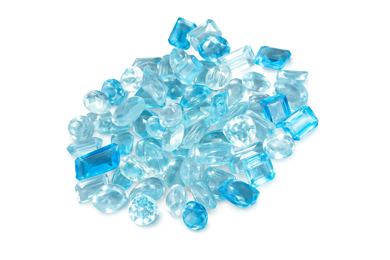 Mix Shape 50.10 Ct Natural Blue Aquamarine Loose CERTIFIED Gemstone Lot AU-15845345 002