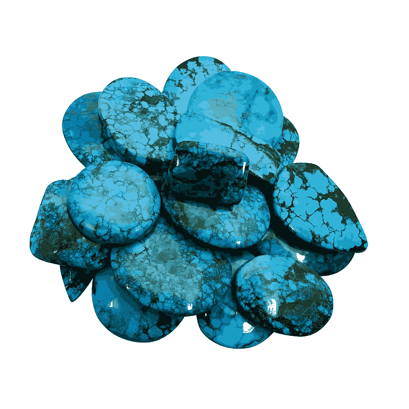 Blue Turquoise Gemstone Lot 200 carat mixed shape gemstones