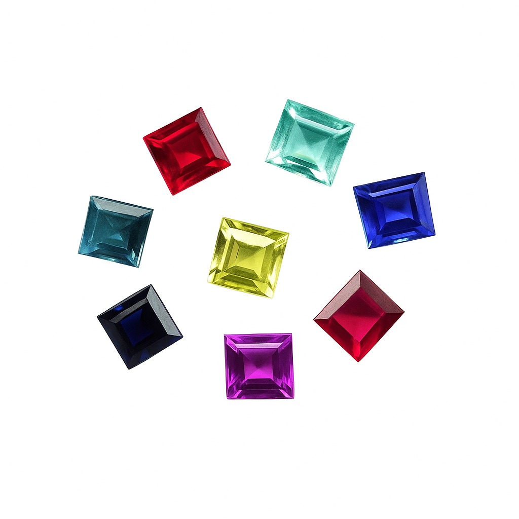 8 Pcs Natural Ceylon Sapphire Mix Square CERTIFIED Gemstone 4x4 mm Lot