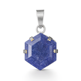 925 Starling Silver CERTIFIED Natural Purple Fancy 30 Ct Tanzanite Gems Pendant