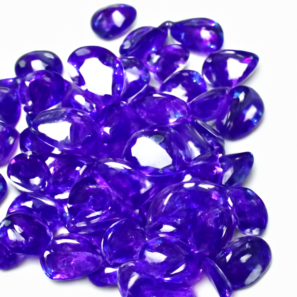 6 Pcs Natural Sapphire Purple Pear Cut CERTIFIED Ring Size Loose Gemstone