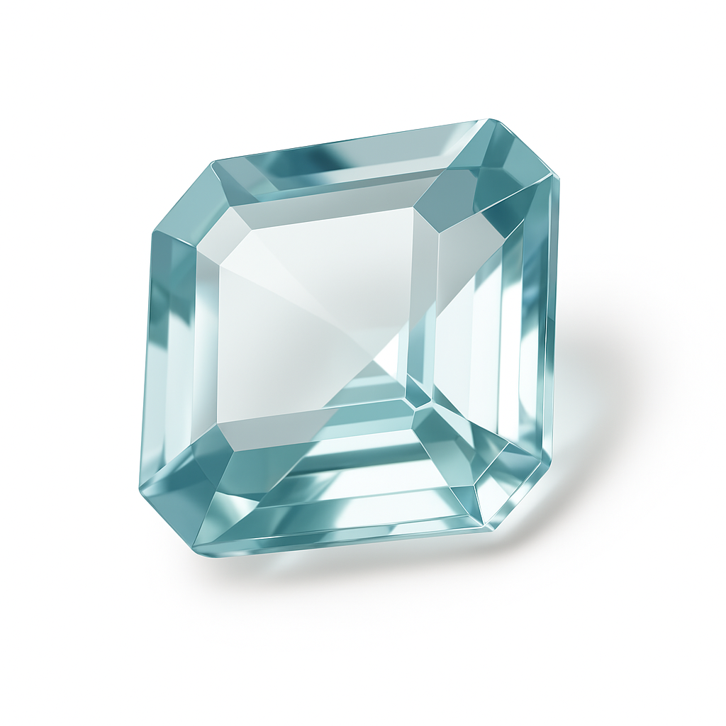 4.65 Ct Natural Aquamarine Blue Square Shape Certified  Loose Gemstones
