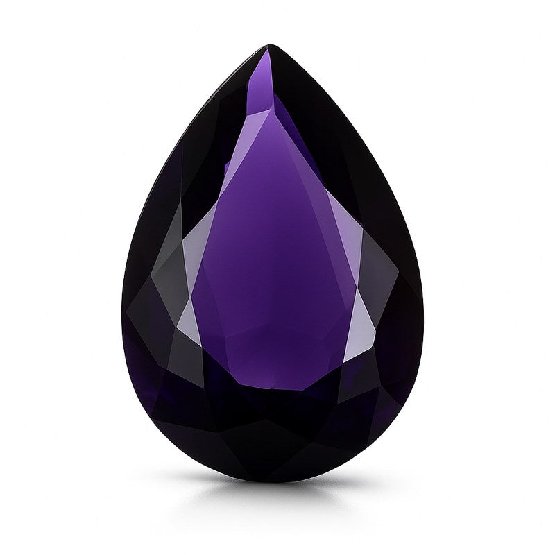 Purple Amethyst Pear Cut Gemstone natural pear shape