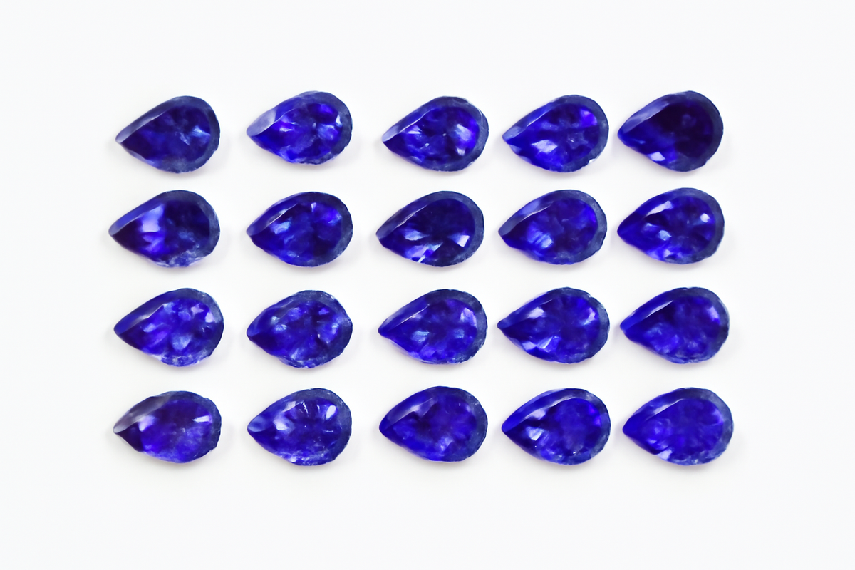 6 Pcs Natural Sapphire Purple Pear Cut CERTIFIED Ring Size Loose Gemstone