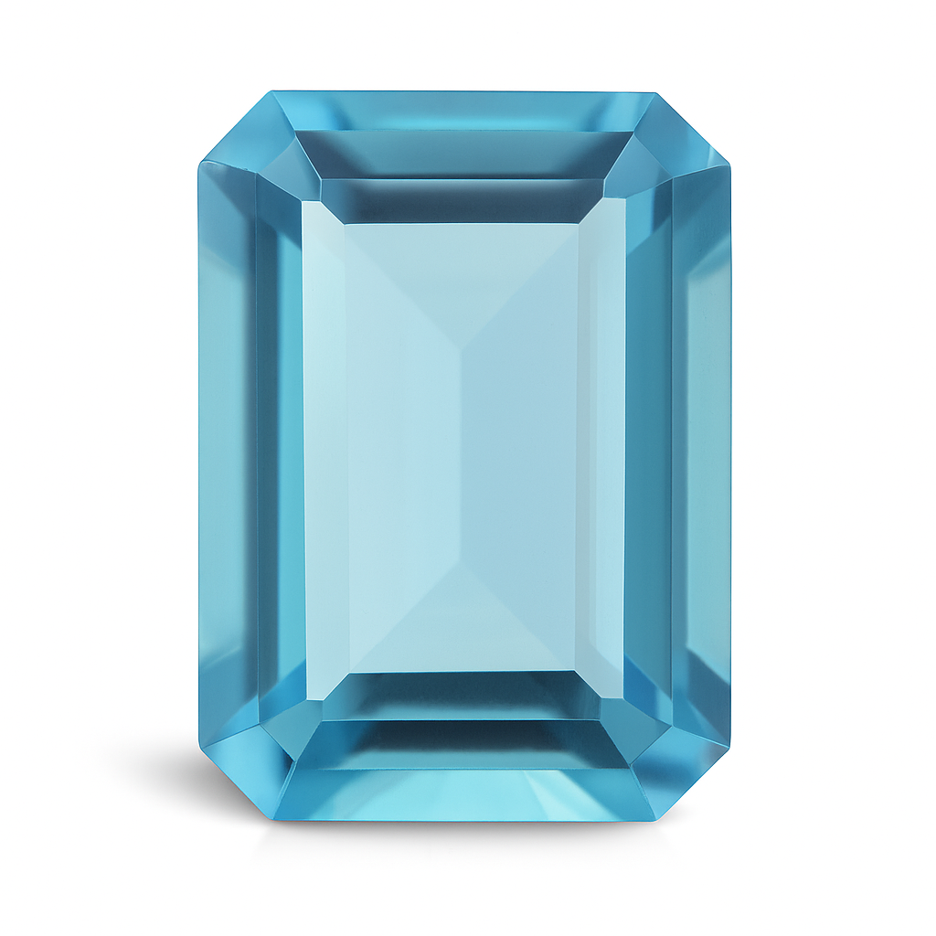 Beautiful Aquamarine CERTIFIED Ocean Blue 12.45 Carat Natural Emerald Shape Loose Gemstone-Best Gift For Sister - Aquamarine Ring Size On sale