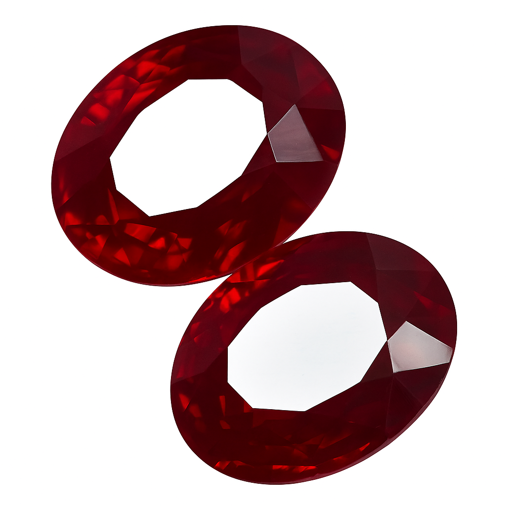 60 Ct NATURAL Bloody RED Ruby A+CERTIFIED Oval Loose Gemstone Pair 20x15 mm Size