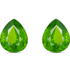 Brightest Stone Necklace Making Peridot Pair 23.95 Carat Natural Pear Cut Green Peridot Certified Loose Gemstone