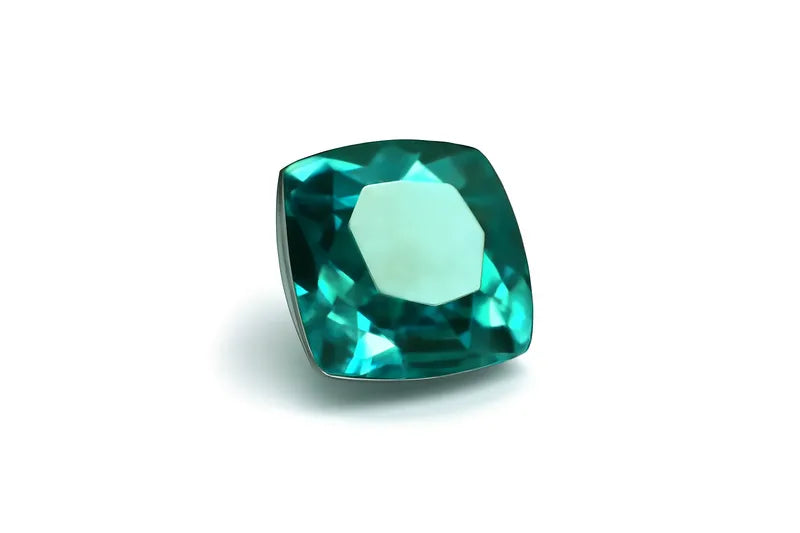 natural green tourmaline gemstone square cushion cut