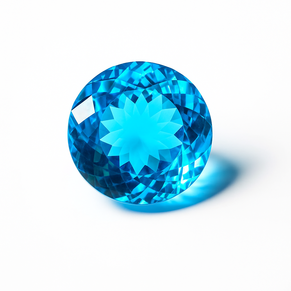 10 Ct Natural Aquamarine Round Shape loose Gemstone CERTIFIED Blue Ring Size