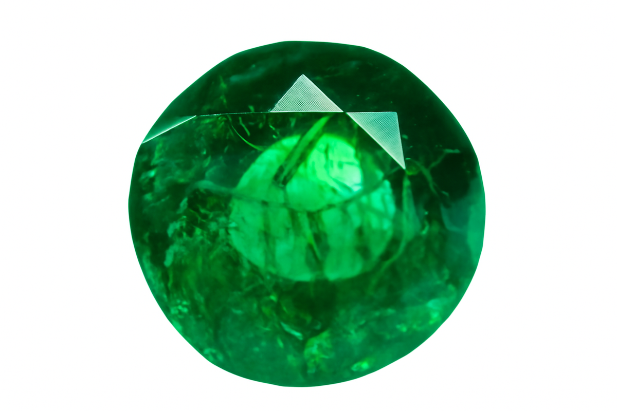 Dark Green Colombian Emerald Natural Round Cut CERTIFIED 6.52 Ct Loose Gemstone