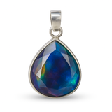 Top Quality Natural Opal 28 Ct Pear CERTIFIED 925 Starling Silver Gems Pendant