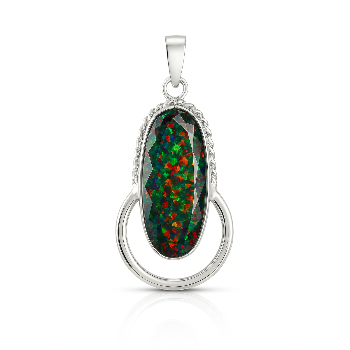 Extremely Rare 31 Ct Natural CERTIFIED 925 Starling Silvery Oval Pendant For Her
