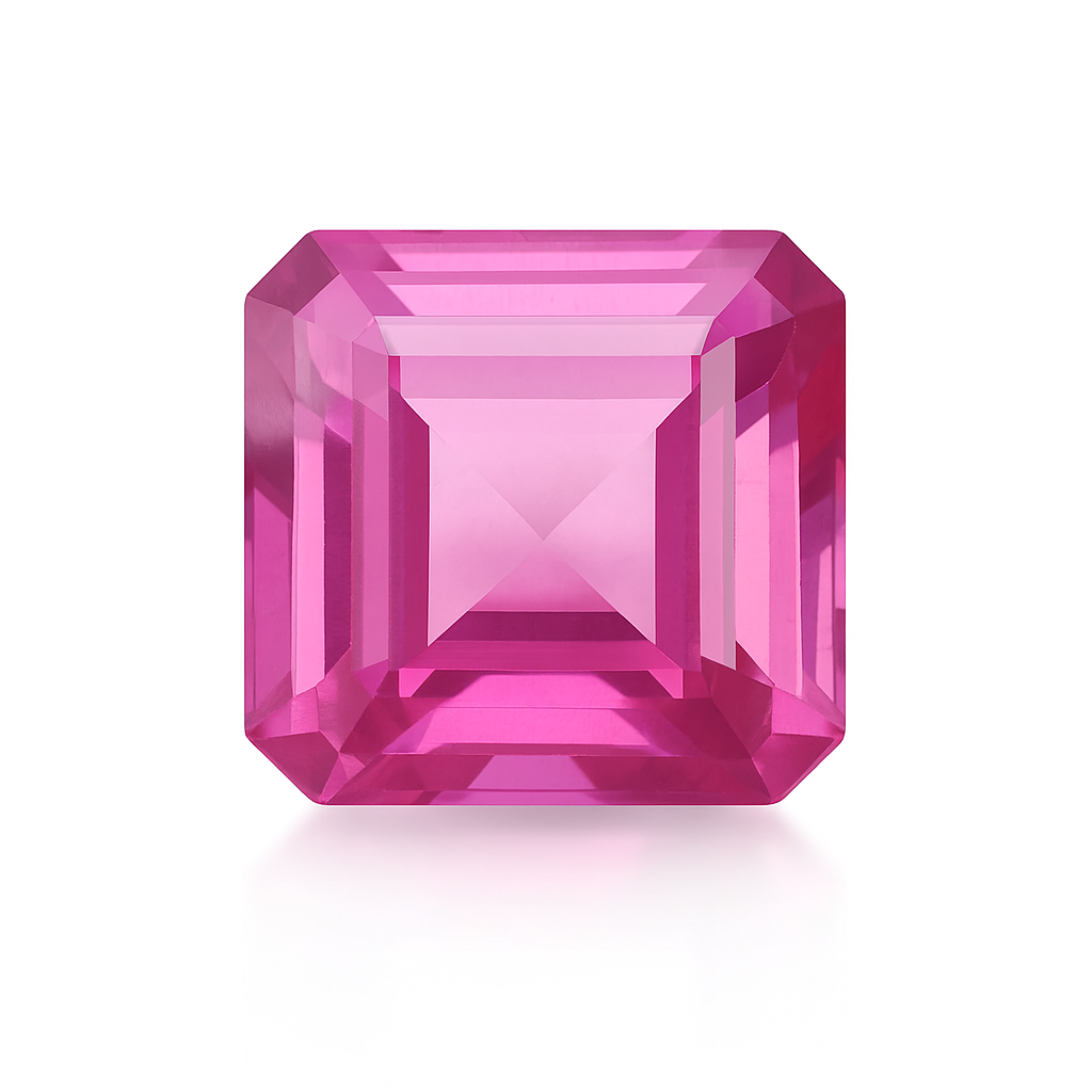 Natural Pink Ruby 8.70 Ct Square Cut CERTIFIED Loose Gemstone