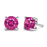 A+ CERTIFIED Burmese Natural Pink Round Ruby 16.60 Ct Earring Pair Free Delivery