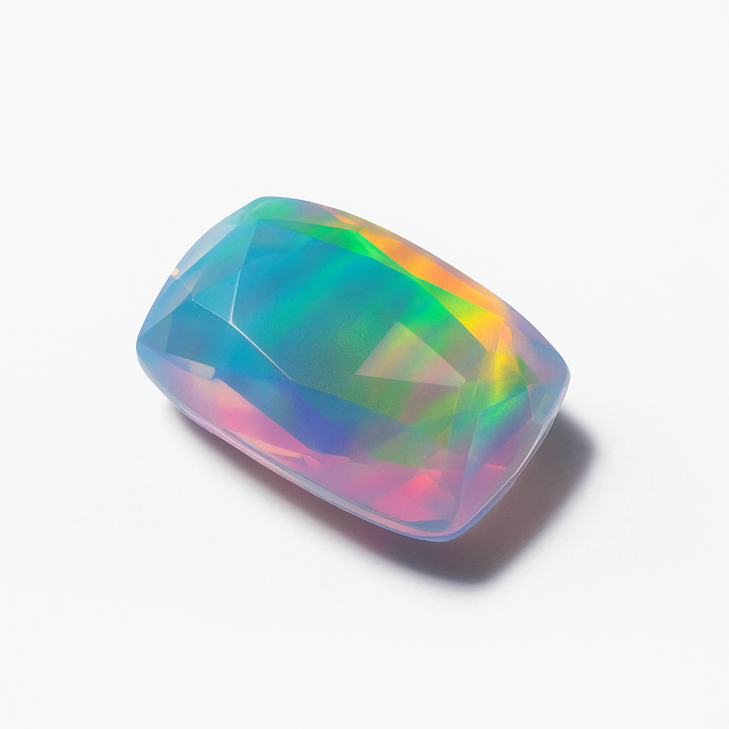 11.88 Ct CERTIFIED Natural Multi-Color Doublet Opal Cushion Cut Loose Gemstone