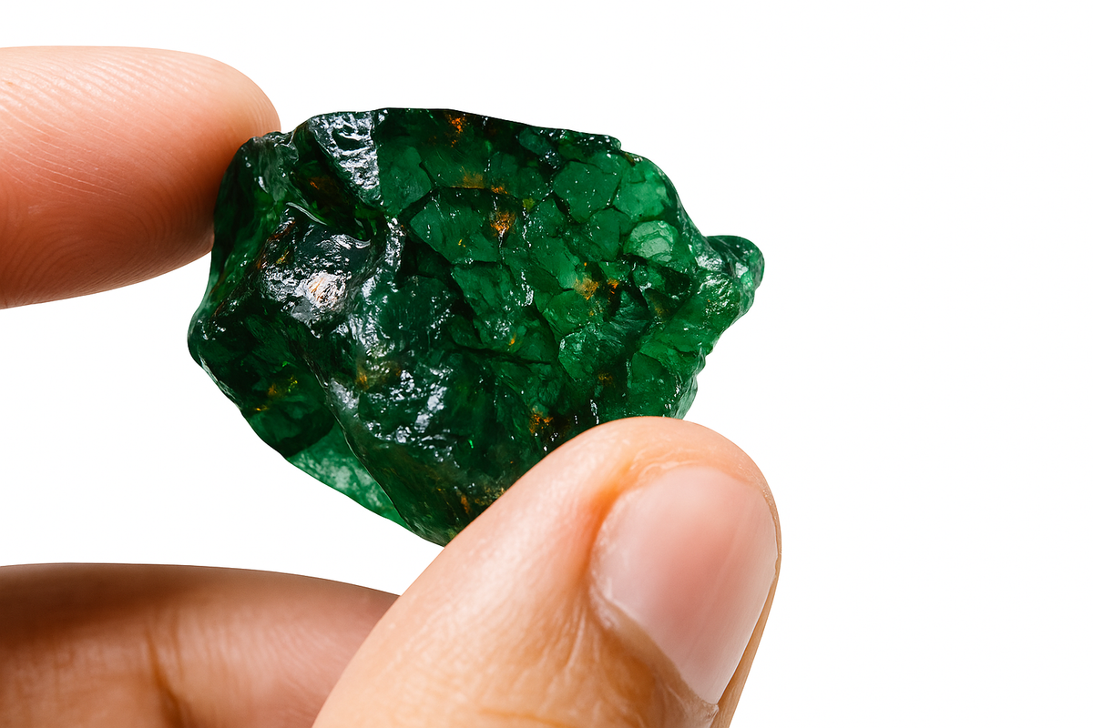 Natural Green Emerald Rough High-Quality 50 Carat Huge Certified Green Emerald Raw Rough New Year and Winter Sale