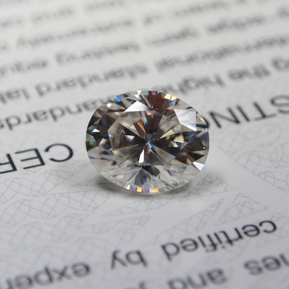 GRA CERTIFIED 5x10 mm Moissanite Oval Gemstone A++VVS1 Quality D White Color