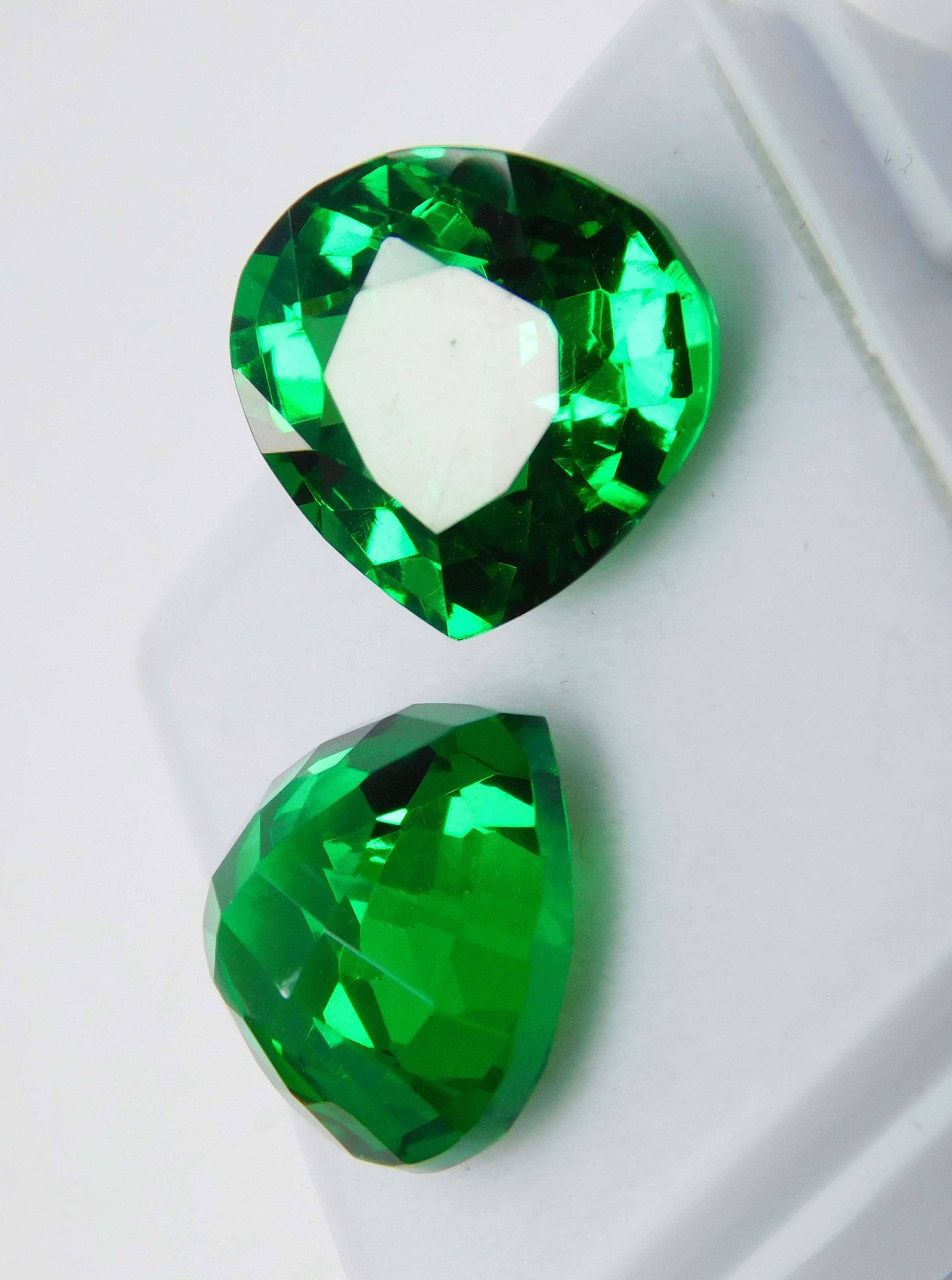 Tsavorite Green Garnet 16.65 Carat Pair Natural Green Garnet Pear Shape Certified Use For Gift Loose Gemstone gemsbuild 